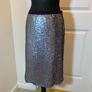 NIC+ZOE Gunmetal Sequin Skirt